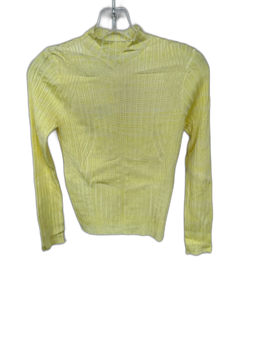Summery Size S Yellow Mock Neck Tie Dye Ribbed Long Sleeve Top Yellow / S