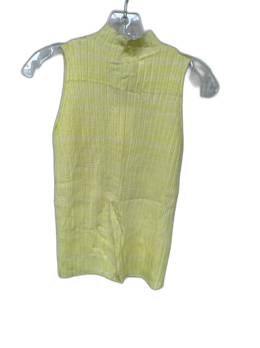 Summery Size S Yellow Mock Neck Tie Dye Ribbed Sleeveless Top Yellow / S