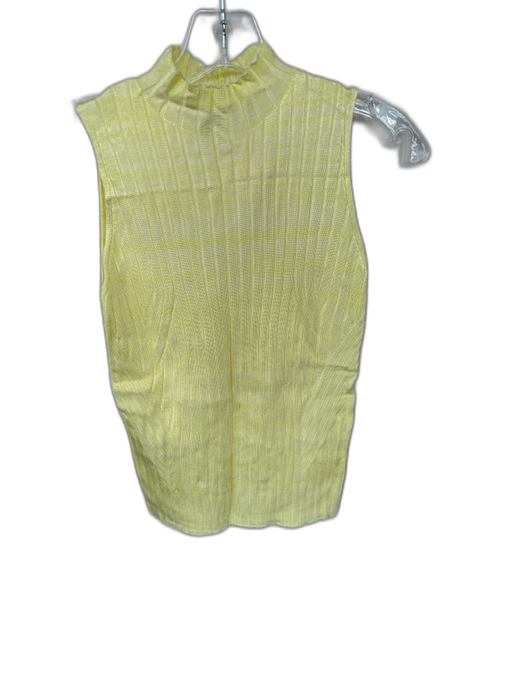 Summery Size S Yellow Mock Neck Tie Dye Ribbed Sleeveless Top Yellow / S
