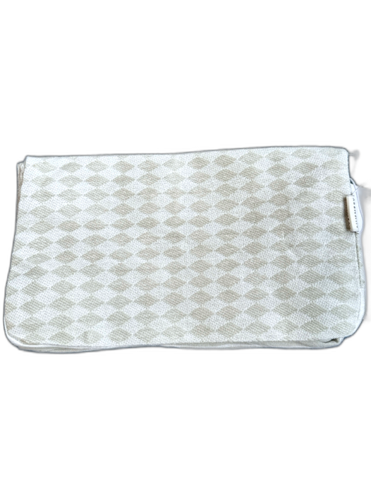Summery Gray & White Cotton Diamond Patter Makeup Bag Bag Gray & White / S