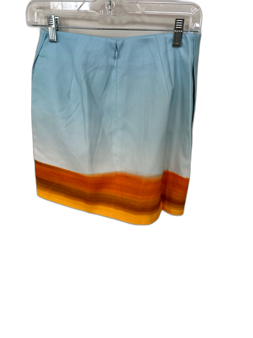 C/Meo Collective Size XS Blue & Orange Polyester Blend Back Zip Ombre Mini Skirt Blue & Orange / XS