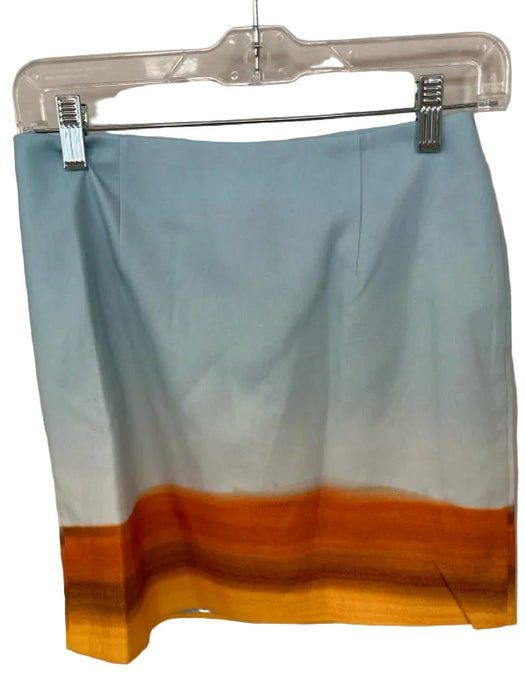 C/Meo Collective Size XS Blue & Orange Polyester Blend Back Zip Ombre Mini Skirt