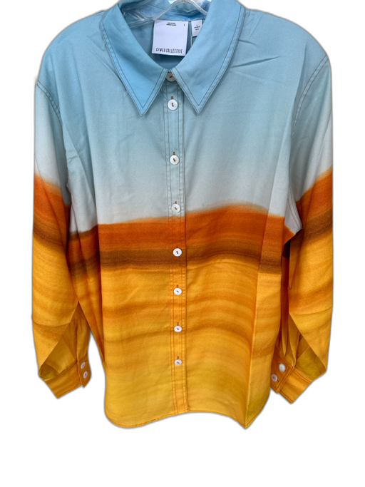 C/Meo Collective Size S Blue & Orange Polyester Long Sleeve Ombre Top Blue & Orange / S