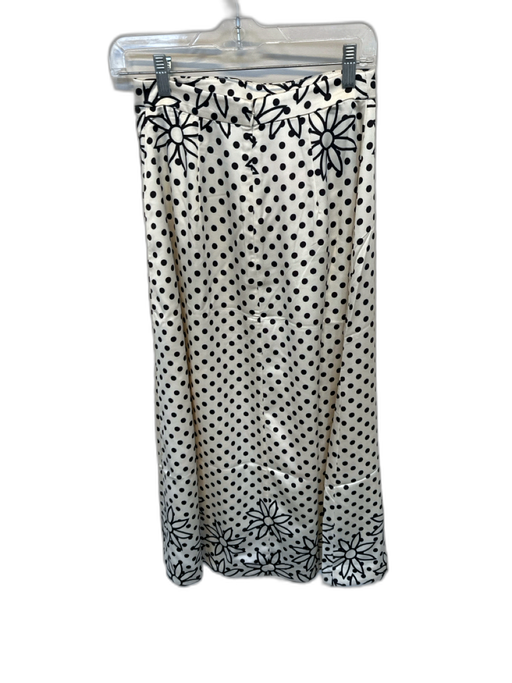 Keepsake Size 4 Cream & Black Polyester Back Zip Polka Dot Slit Maxi Skirt Cream & Black / 4