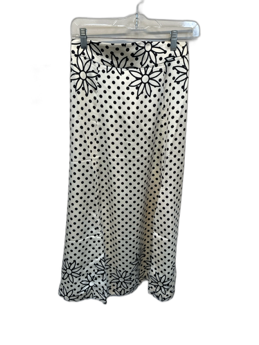 Keepsake Size 4 Cream & Black Polyester Back Zip Polka Dot Slit Maxi Skirt Cream & Black / 4