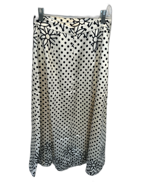 Keepsake Size 4 Cream & Black Polyester Back Zip Polka Dot Slit Maxi Skirt Cream & Black / 4