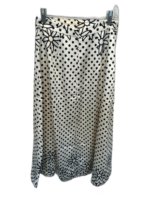 Keepsake Size 4 Cream & Black Polyester Back Zip Polka Dot Slit Maxi Skirt Cream & Black / 4