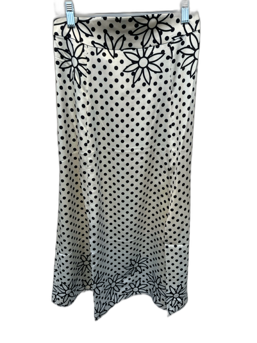 Keepsake Size 4 Cream & Black Polyester Back Zip Polka Dot Slit Maxi Skirt Cream & Black / 4
