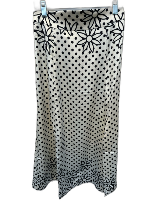 Keepsake Size 4 Cream & Black Polyester Back Zip Polka Dot Slit Maxi Skirt Cream & Black / 4