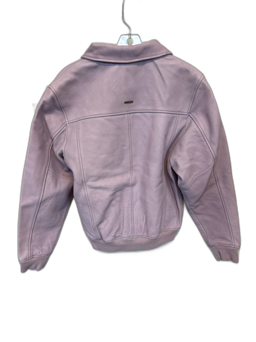 Deadwood Size XS Lavender Leather Long Sleeve Snap buttons Bomber Jacket Lavender / XS