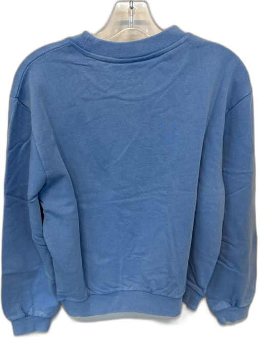 Summery Size S Cornflower Blue Cotton Long Sleeve Crew Neck Sweatshirt Cornflower Blue / S