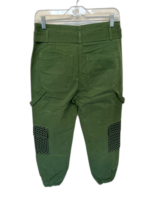 Cecilie Copenhagen Size XS Olive Green & Black Cotton High Waist Belted Pants Olive Green & Black / XS