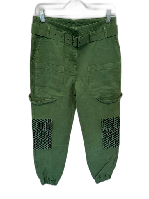 Cecilie Copenhagen Size XS Olive Green & Black Cotton High Waist Belted Pants Olive Green & Black / XS