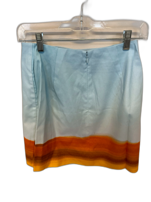 C/Meo Collective Size XS Blue & Orange Polyester Back Zip Ombre Mini Skirt Blue & Orange / XS