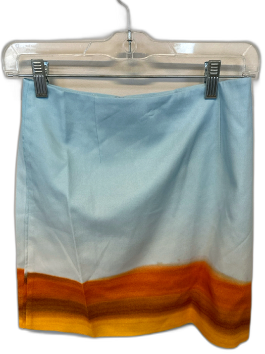 C/Meo Collective Size XS Blue & Orange Polyester Back Zip Ombre Mini Skirt Blue & Orange / XS