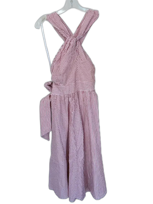 Lalibela Size L Red & White Cotton Blend Sleeveless Striped keyhole front Dress Red & White / L