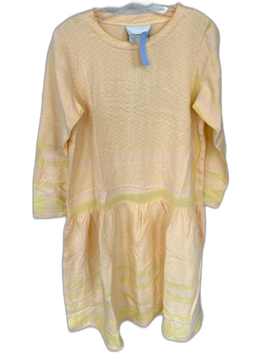 Summery Size S Orange & Pink Cotton Long Sleeve Polka Dot Midi Dress Orange & Pink / S