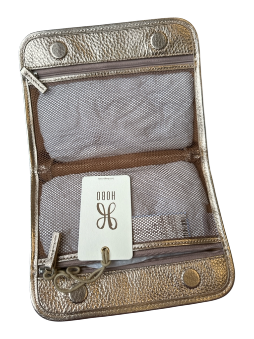 Hobo Rose Gold Leather Metallic Magnetic Close Clutch Bag Rose Gold / S