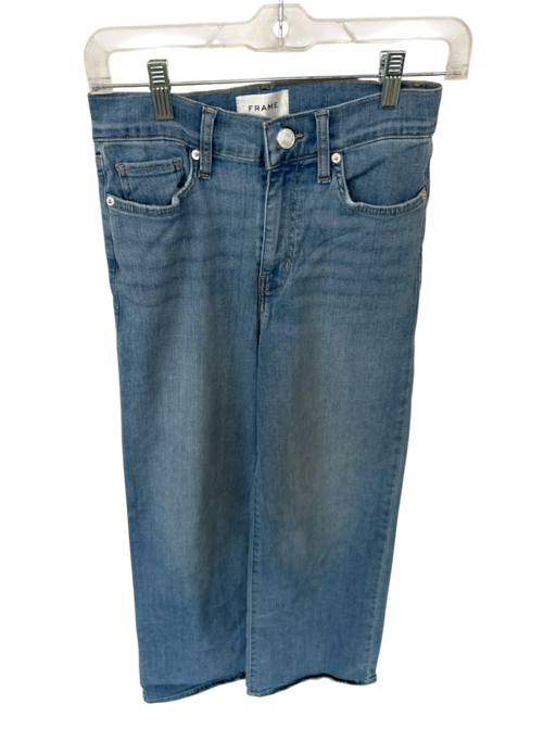 Frame Size 26 Light Wash Cotton Blend High Waist Wide Leg Jeans Light Wash / 26
