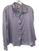 Lisa Says Gah Size M Purple & White Polyester Long Sleeve Checkered Top Purple & White / M