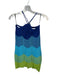 Paola Bernardi Size M Blue & Green Cotton Crochet Halter Neck Ombre Dress Blue & Green / M