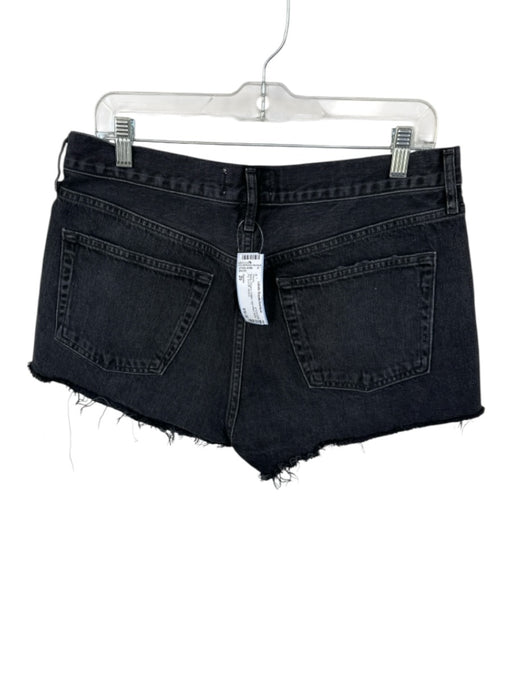 Agolde Size 29 Black Organic Cotton High Waist Button Fly Cut Off Shorts Black / 29