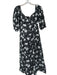 Polo Ralph Lauren Size 6 Black & White Cotton Long Balloon Sleeve Flowers Dress Black & White / 6