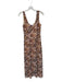 Louna Size S Tan & black Polyester Blend Sleeveless Zebra Print Slit Maxi Dress Tan & black / S