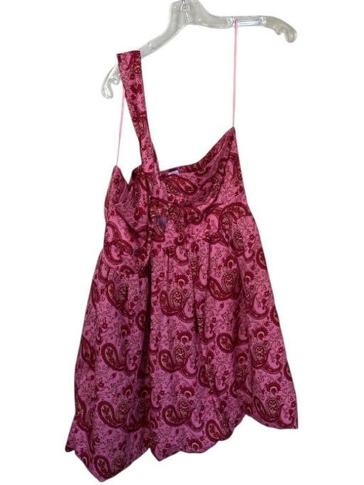 Likely Size 12 Pink & Red Polyester Paisley One Shoulder Bubble Hem Dress Pink & Red / 12