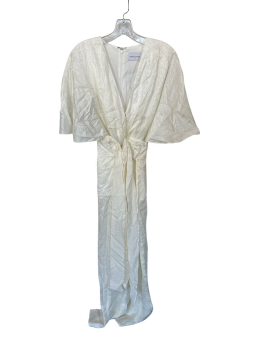 Significant Other Size 2 Ivory Cupra 3/4 Sleeve Front Tie Back Zip Jumper Ivory / 2