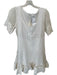 Maia Bergman Size L White Cotton Flutter Sleeves Eyelash Lace Detail Dress White / L