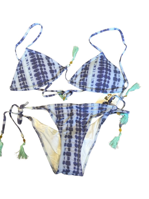 Cecilie Copenhagen Size L Blue & Gray Polyamid Triangle Tie Dye Bikini Swimsuit Blue & Gray / L