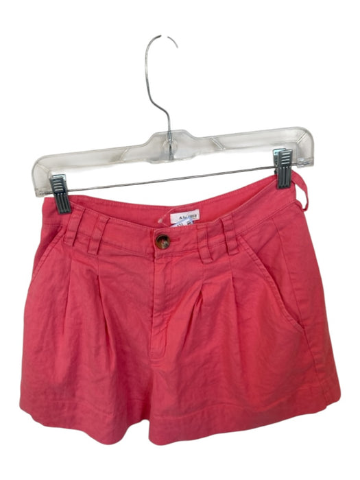 A.L.C. Size 2 Coral Pink Cotton High Waist Front Pleat Front Pockets Shorts Coral Pink / 2