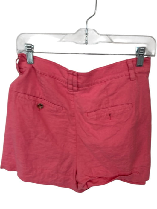 A.L.C. Size 8 Coral Pink Cotton High Waist Pleated Front Pockets Shorts Coral Pink / 8
