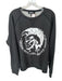 Diesel Size XL Gray & White Cotton Face Crew Neck Men's Sweatshirt Gray & White / XL