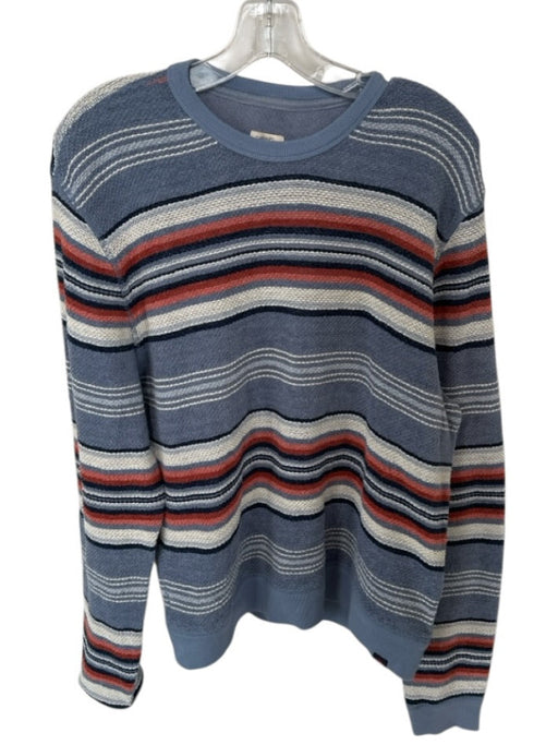 Faherty Size M Blue & Red Striped Woven Men's Sweater Blue & Red / M