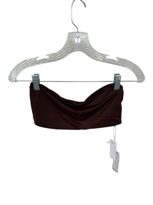 Aexae Size M Brown Recycled Polyester Blend Strapless Cheeky Bikini Swimsuit Brown / M