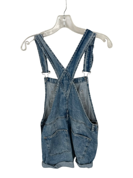 We The Free Size XS Med Light Wash Cotton Cuffed Denim Romper Med Light Wash / XS