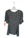 Free People Size S Teal & Purple Viscose Short Sleeve Flowers Buttons Mini Dress Teal & Purple / S