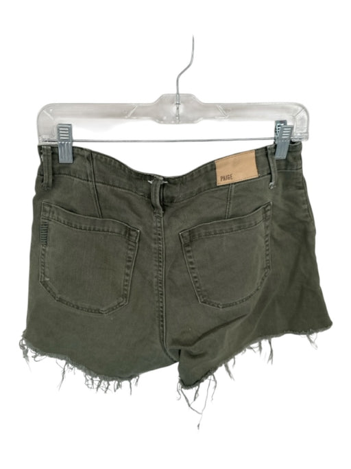 Paige Size 26 Olive Green Cotton Blend Front Pockets Raw Hem Shorts Olive Green / 26