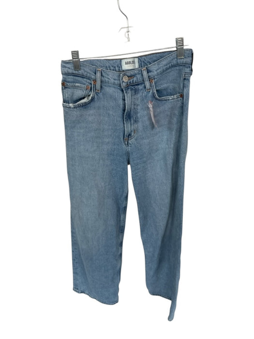 Agolde Size 26 Light Wash Cotton Blend High Waist Wide Leg Jeans Light Wash / 26