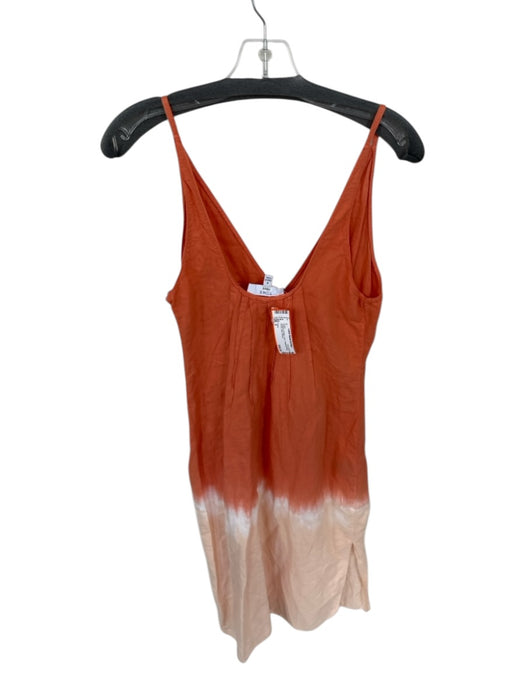 Tome Size 6 Orange & Peach Linen Spaghetti Strap Ombre Midi Dress Orange & Peach / 6