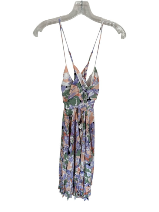 ASTR Size S Purple & Green Polyester Spaghetti Strap Flowers Dress Purple & Green / S