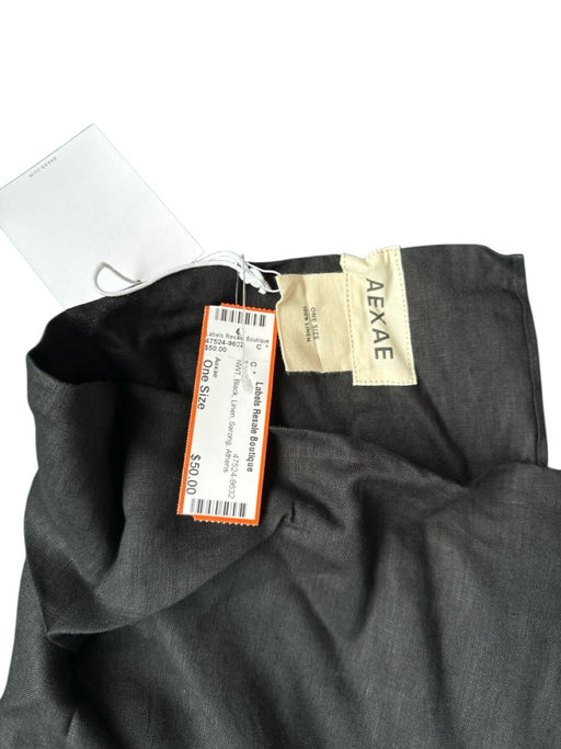 Aexae Black Linen Sarong scarf Black / One Size