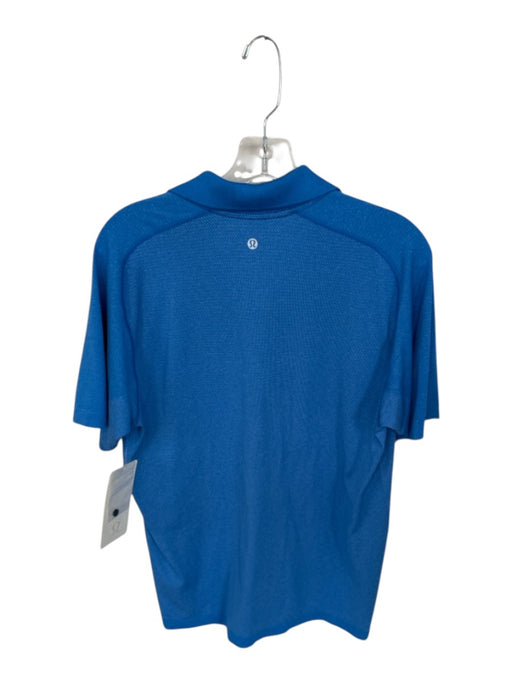 Lululemon NWT Size L Blue & White Polyester Dots Athletic Men's Polo Blue & White / L