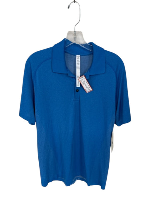 Lululemon NWT Size L Blue & White Polyester Dots Athletic Men's Polo Blue & White / L