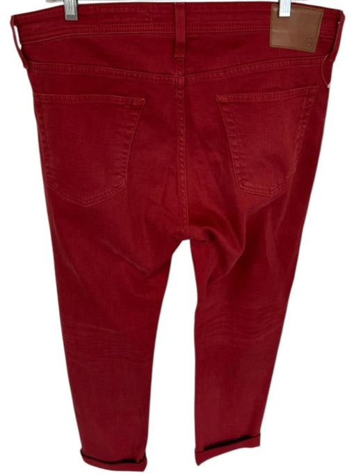 AG Size 36R Red Cotton Blend Solid Slim Men's Jeans Red / 36R