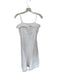 Maia Bergman Size M White Linen Spaghetti Strap Butterflies Lace Detail Dress White / M