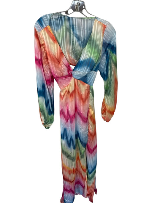 Lalibela Size S Multi Polyester Long Balloon Sleeve Ombre Metallic Thread Dress Multi / S