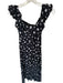 Maia Bergman Size S Black & White Cotton Off Shoulder Flowers Back Zip Dress Black & White / S